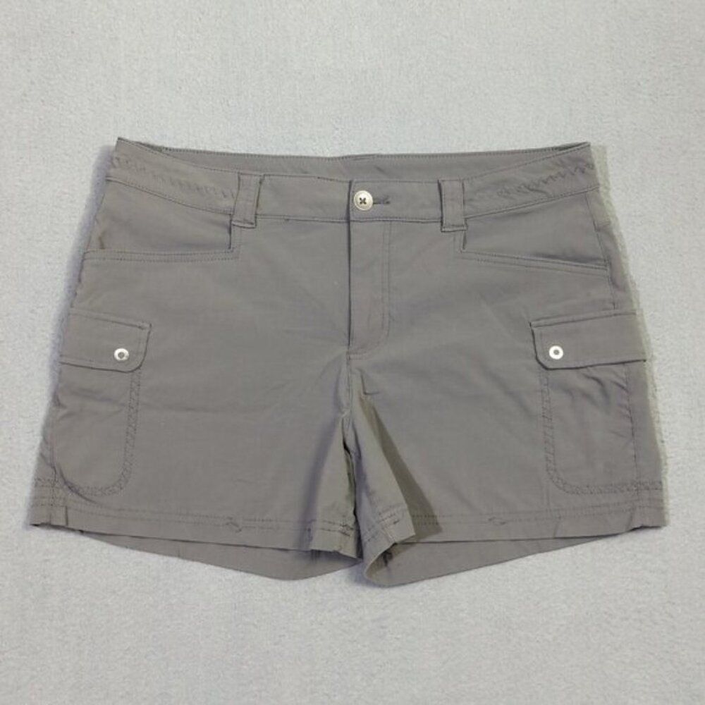 Eddie Bauer Travex Shorts Women's 12 Gray Nylon 4" Outdoor Hiking Camping